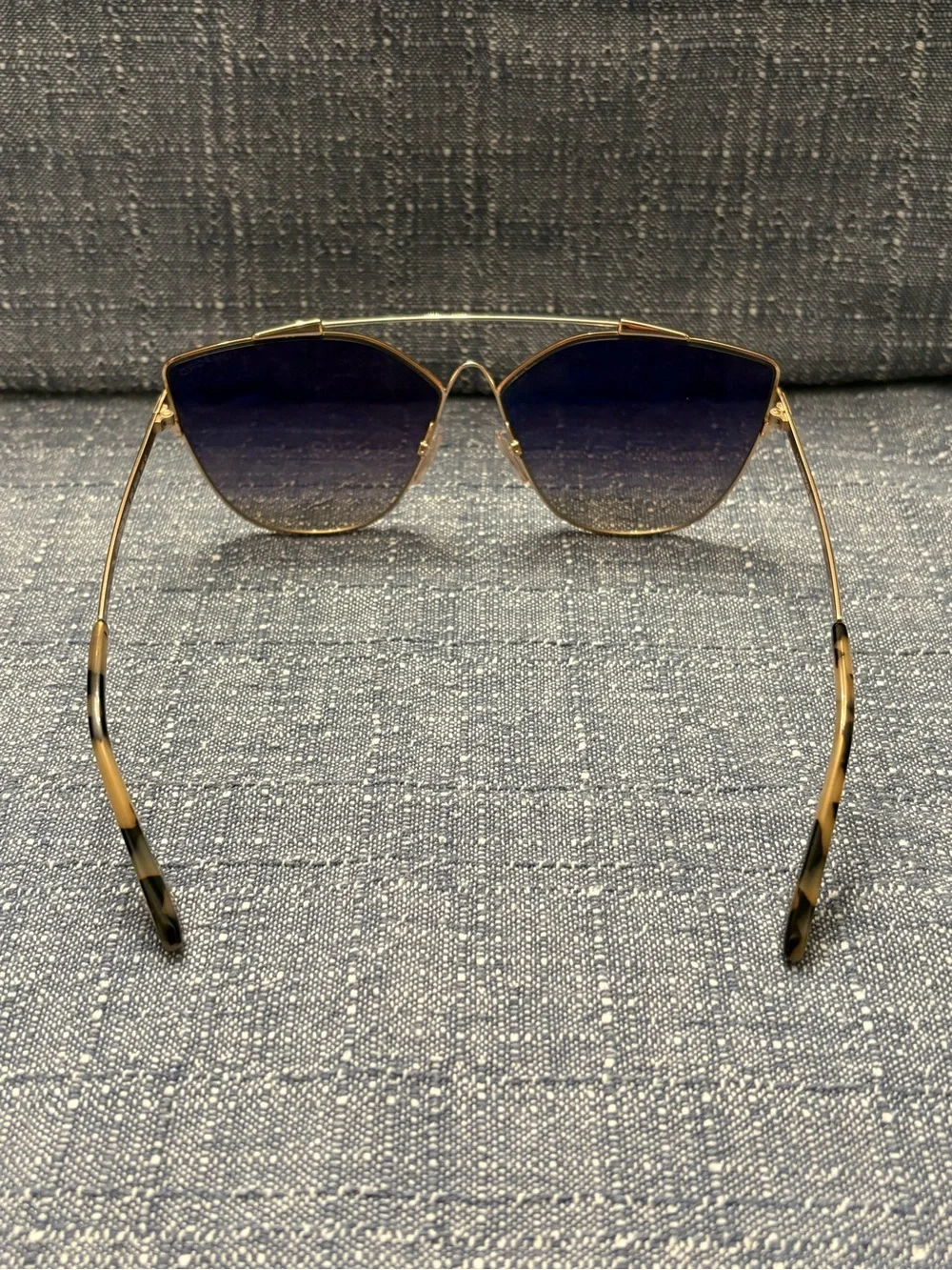 Tom Ford Jacquelyn Gold Frame Cat Eye Sunglasses with Gray Lenses